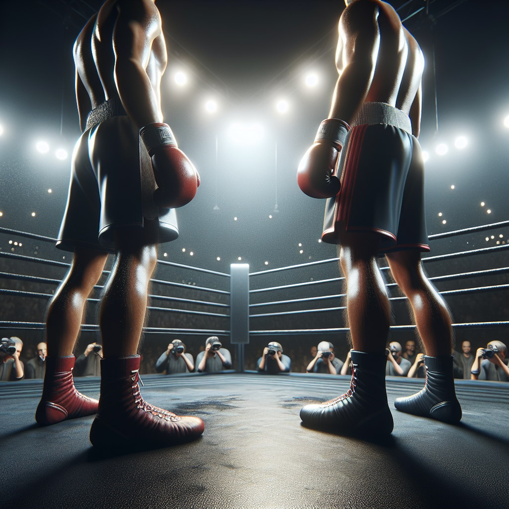 Potential boxing showdown teased by rumors and experts, tense pre-fight staredown photo